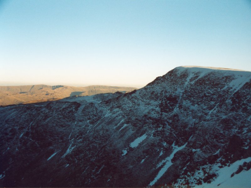 Helvellyn Ridge, looking at steep way to Red Tarn